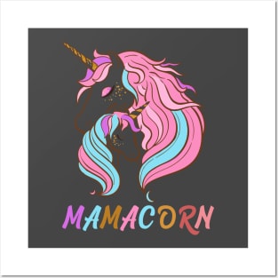 Cute Funny Mamacorn Unicorn Mama - Mother's Day Posters and Art